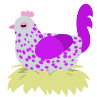 (unnamed), a mist and amethyst chicken with a speckle pattern