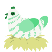 A white and spring chicken with a bar pattern