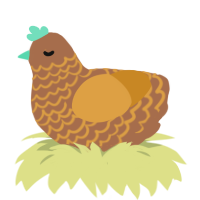 Golden Kiwi, a brown and orange chicken with a lace pattern