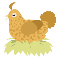 A honey and gold chicken with a speckle pattern