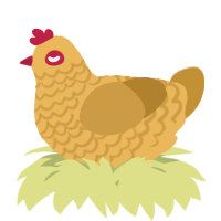A honey and gold chicken with a lace pattern
