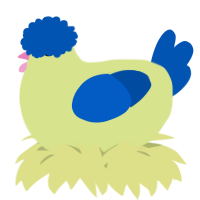 A lemon and ultramarine chicken