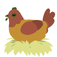 A gold and russet chicken with a head pattern