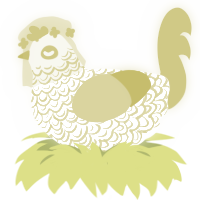Lemon, a white and yellow chicken with a double-lace pattern