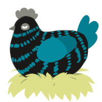 A sable and sea chicken with a bar pattern