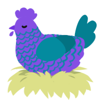 Purple Ocean, a blurple and sea chicken with a lace pattern