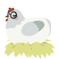 A white and silver chicken with a head pattern