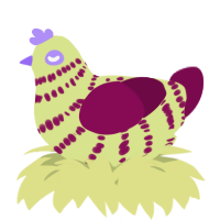 A lemon and wine chicken with a bar pattern