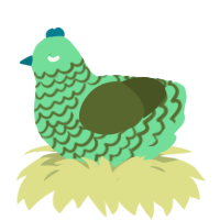 A spring and olive chicken with a lace pattern