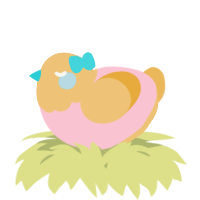 A rose and honey chicken with a head pattern
