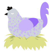 (unnamed), a mist and lilac chicken with a speckle pattern