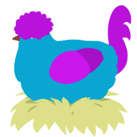 A cerulean and amethyst chicken