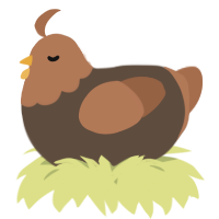 A bark and brown chicken with a head pattern