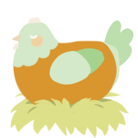 Apple Sugar, a orange and gluppy chicken with a head pattern