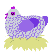 (unnamed), a mist and blurple chicken with a lace pattern