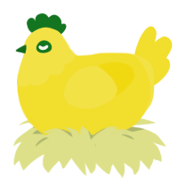 bornana, a yellow chicken with a head pattern