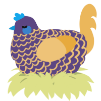 A overcast and honey chicken with a lace pattern