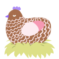 SuperQ, a brown and rose chicken with a lace pattern