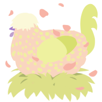 A rose and lemon chicken with a speckle pattern