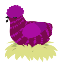 A wine and plum chicken with a bar pattern