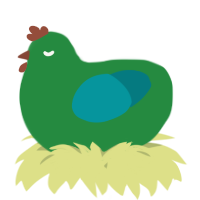 A viridian and teal chicken