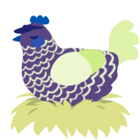 Seashell, a overcast and apple chicken with a lace pattern