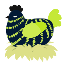 A tumblr and lime chicken with a bar pattern