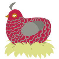 A crimson and ash chicken with a lace pattern