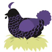 A sable and overcast chicken with a lace pattern