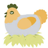 A mist and honey chicken with a head pattern
