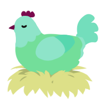 A spring and mint chicken with a head pattern