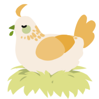 A cream and honey chicken with a neck-speckle pattern