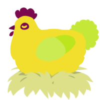 A yellow and lime chicken