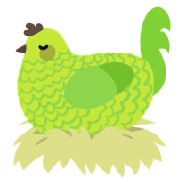 (unnamed), a lime and grass chicken with a lace pattern
