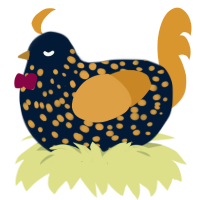 firefly, a tumblr and orange chicken with a speckle pattern