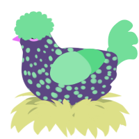 A overcast and spring chicken with a speckle pattern