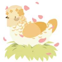 A white and honey chicken with a half-lace pattern