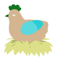 A beige and aqua chicken