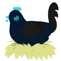 A tumblr and sable chicken with a speckle pattern