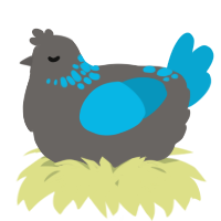 A grey and cerulean chicken with a neck-speckle pattern