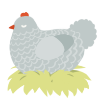 A silver chicken with a lace pattern