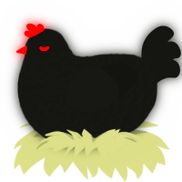 Florentine, a black chicken with a lace pattern