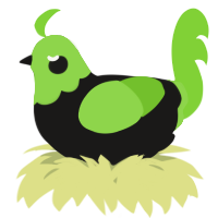 A sable and grass chicken with a head pattern