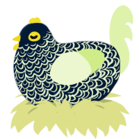 A tumblr and apple chicken with a double-lace pattern