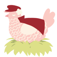 A rose chicken with a lace pattern