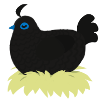 Voice of the Broken, a sable and black chicken with a lace pattern
