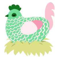 A spring and rose chicken with a lace pattern