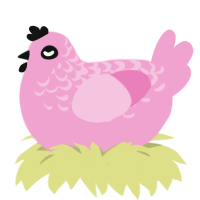 Pink Lemonade, a pink chicken with a half-lace pattern