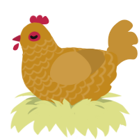 Potatao, a ochre and gold chicken with a lace pattern