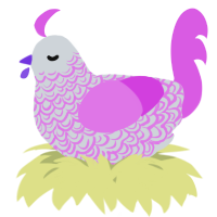 A mist and orchid chicken with a double-lace pattern